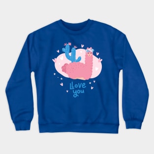 llama valentines day Crewneck Sweatshirt